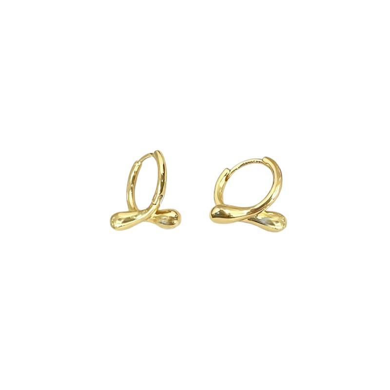 Simple Metal Cross Ear Buckle Fashion Trend Simple Earrings Women'S High Sense Versatile Cold Wind Ear Jewelry
