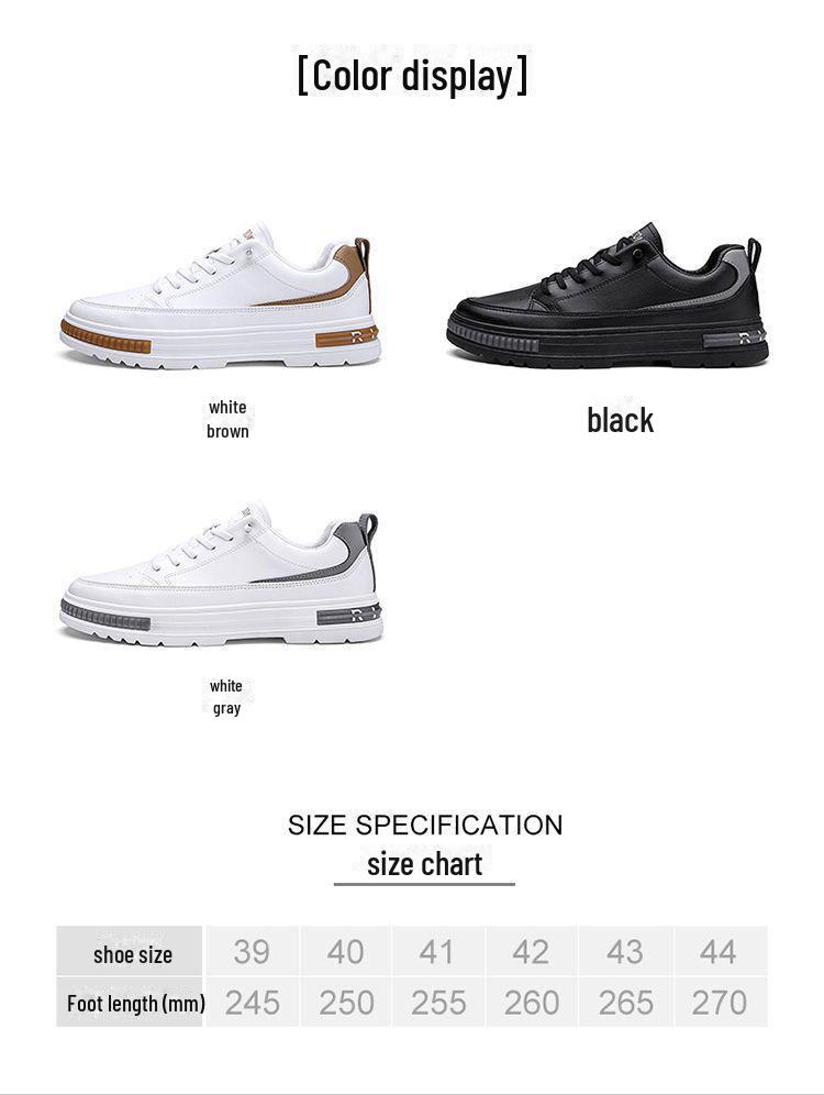 Men's Trendy Spring White Sports Shoes: Breathable, All-Match, Thick-Soled, Casual Flats