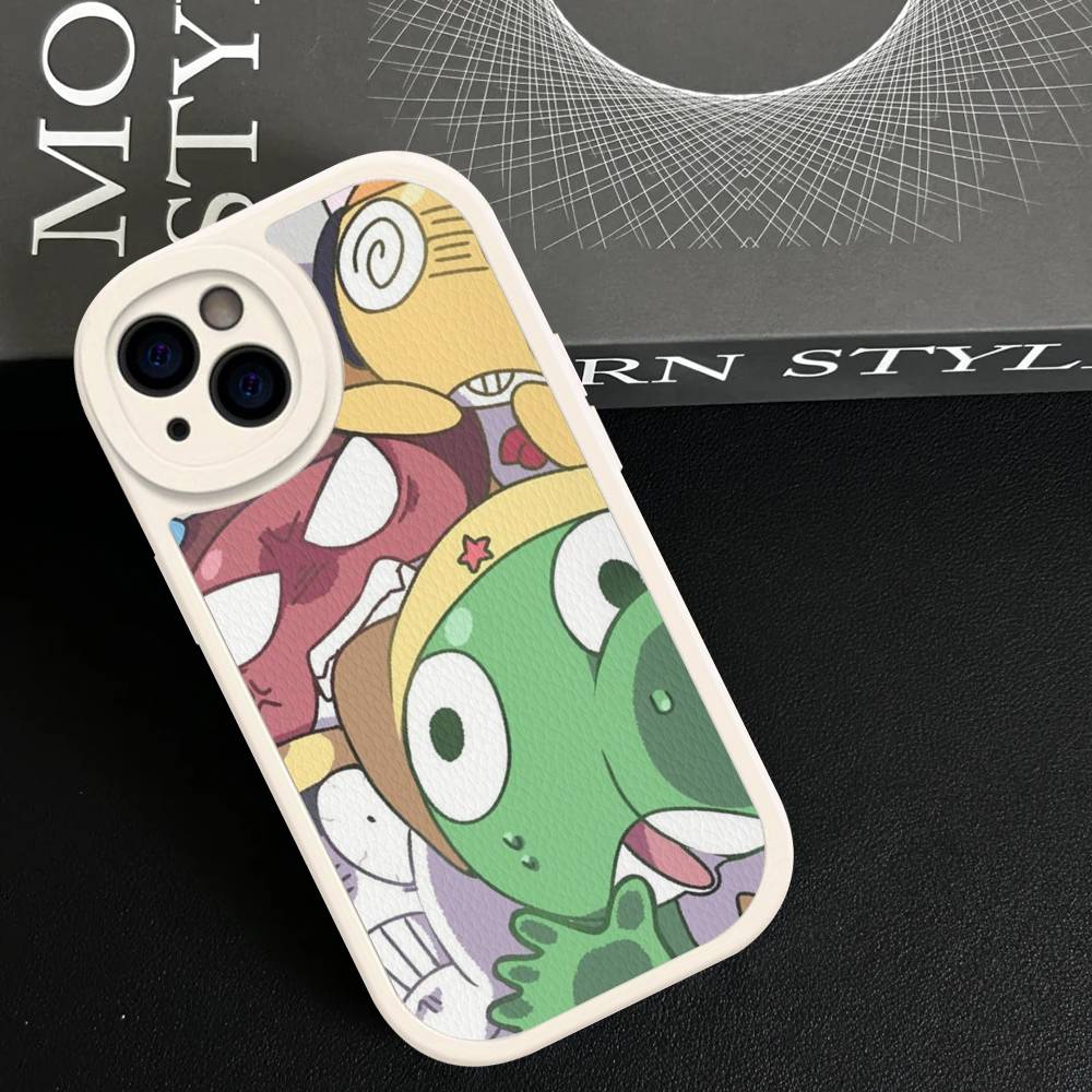 Keroro Frog Cool Gunsou Sergeant Phone Case For IPhone 16 15 14 13 12 11 Pro Max Plus Leather Shockproof Cover