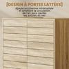Bathroom Under-Sink Cabinet, U-Shaped Cutout, Slatted Doors, 60 x 30 x 60 cm, Natural