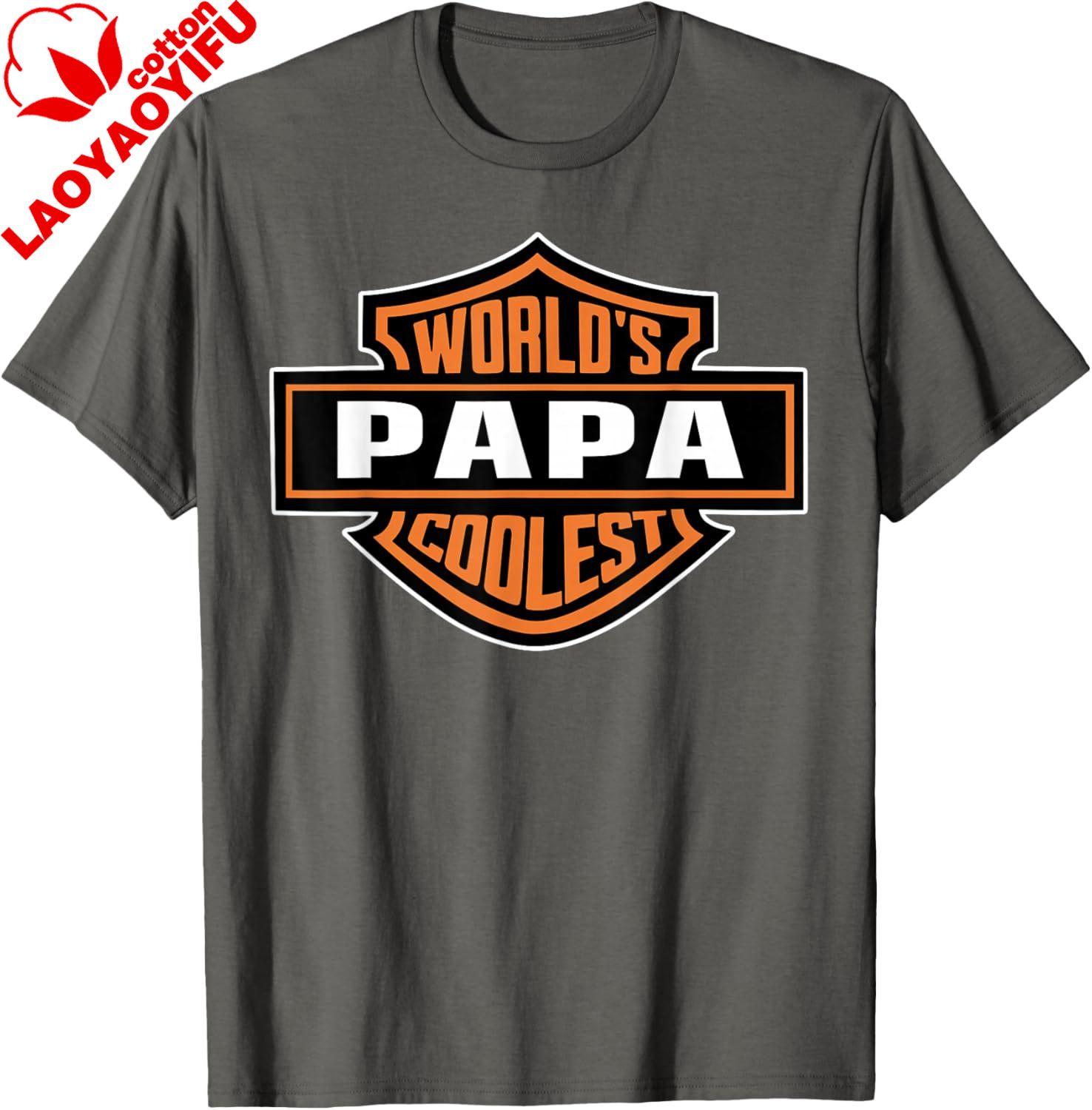 

Unisexs Worlds Coolest PAPA Best Dad in The World Fathers Day TShirt 3XL