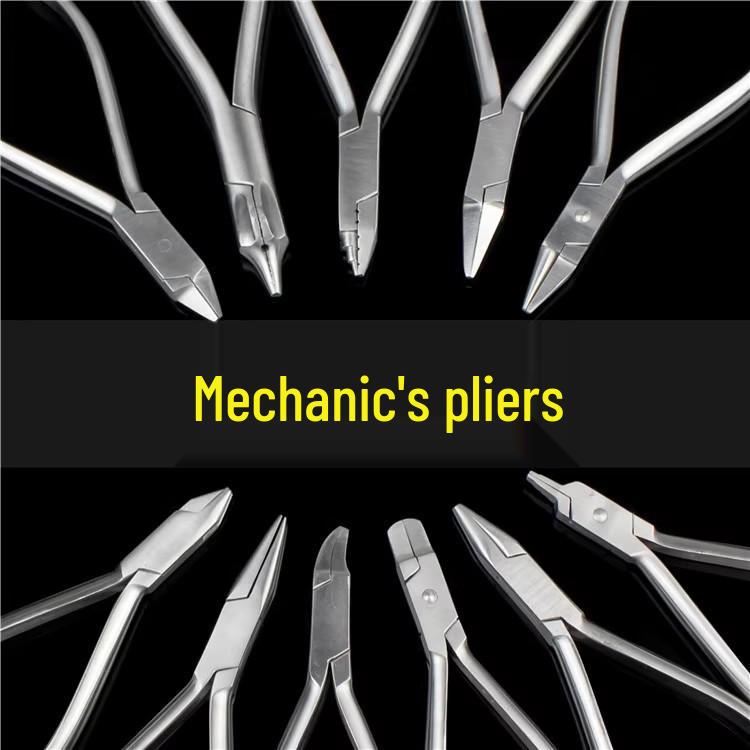Stainless Steel Orthodontic Pliers Set: Sandvik Trapezoidal, Sun Moon Flat-Head, Three-Pronged Eagle Beak Three-Pronged Pliers