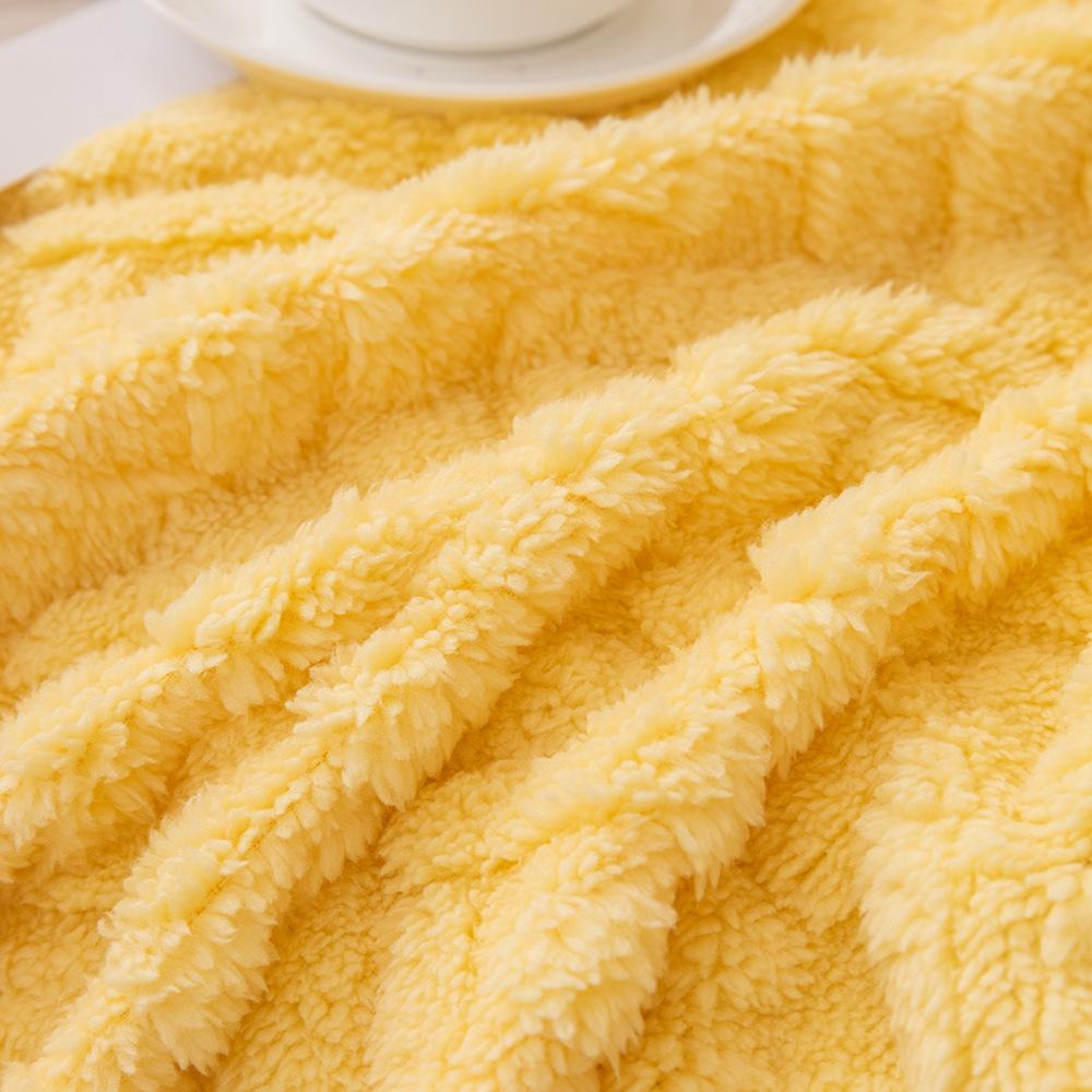 INS Style Cream Color Sofa Towel Plush Cat Petting Sense High-End Sofa Cover Double-Sided Plush Sofa Cover Towel