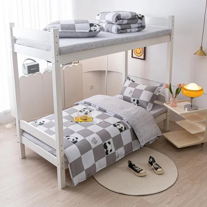 Plant Cashmere Student Dormitory Three-piece Bed Kit Single Double Household Bed Sheet Quilt Cover Popular