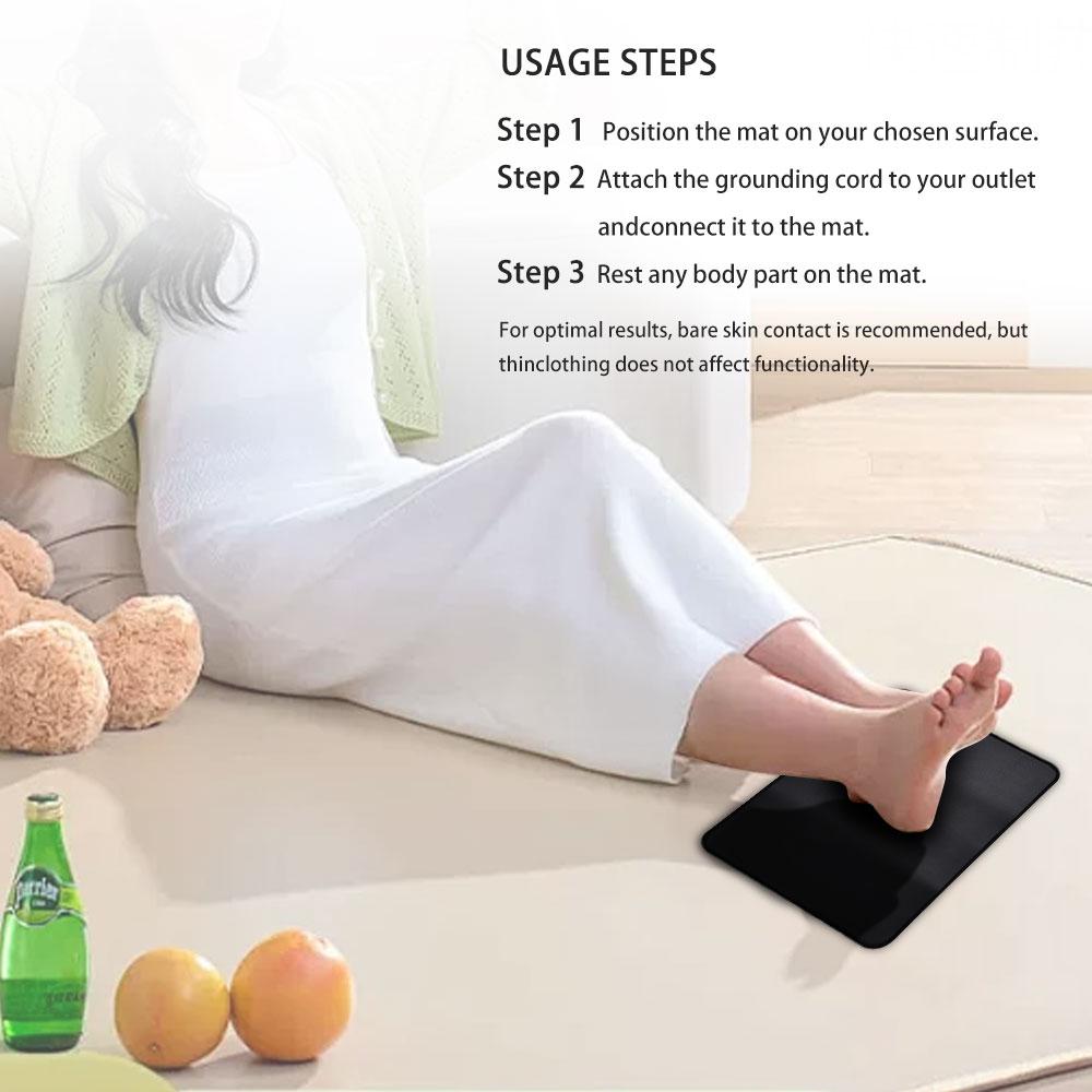 Earthing Universal Mat Grounding Mouse Pad Conductive Leather With15 Feet Connection Cord Included for Office or Home 33*27CM