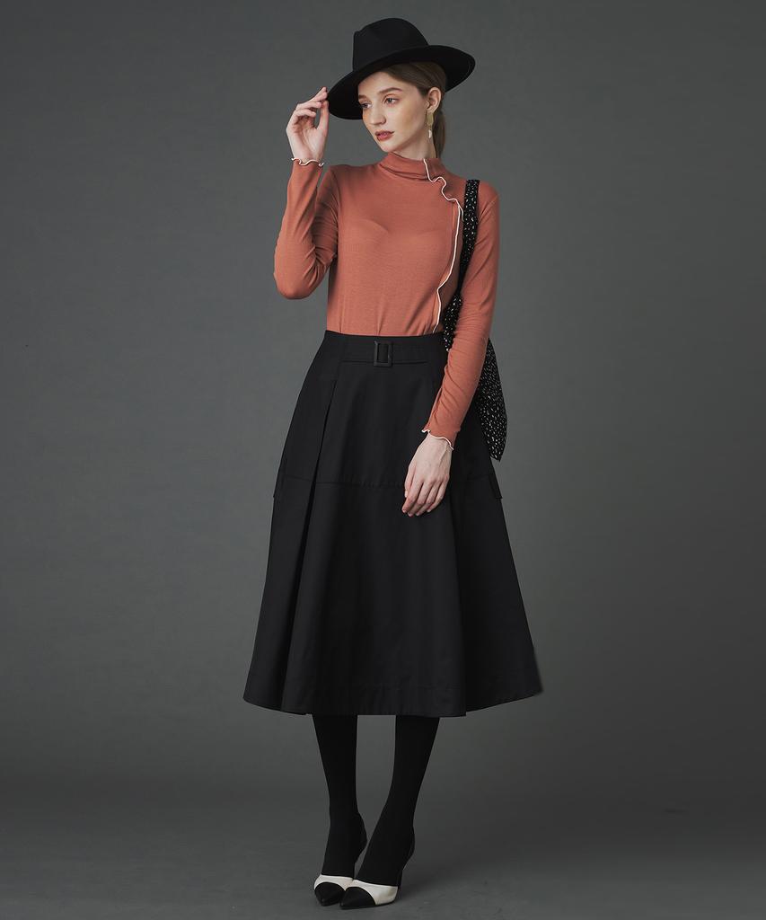 Pelimela Marigold Trench Skirt (Black)