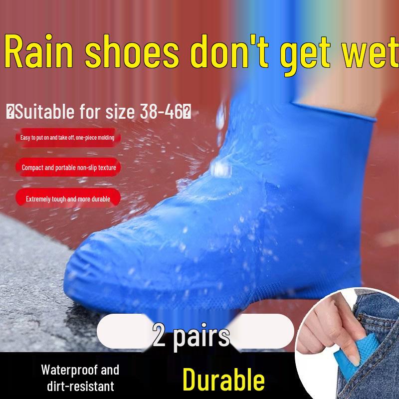 

2 пары унисекс водонепроницаемых нескользящих бахил: Прочный и утолщенный для использования на открытом воздухе