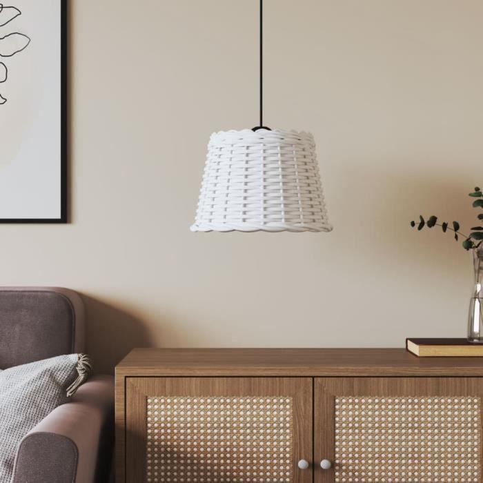 VidaXL White Ceiling Lamp Shade Ø30x20 Cm Wicker 364367