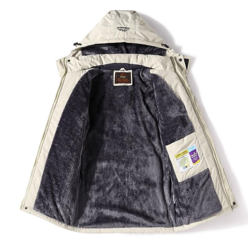 Neue Herbst/Winter Herrenmode winddichte Kapuzenjacke wasserdicht große abnehmbare Mütze Herren Steppjacke