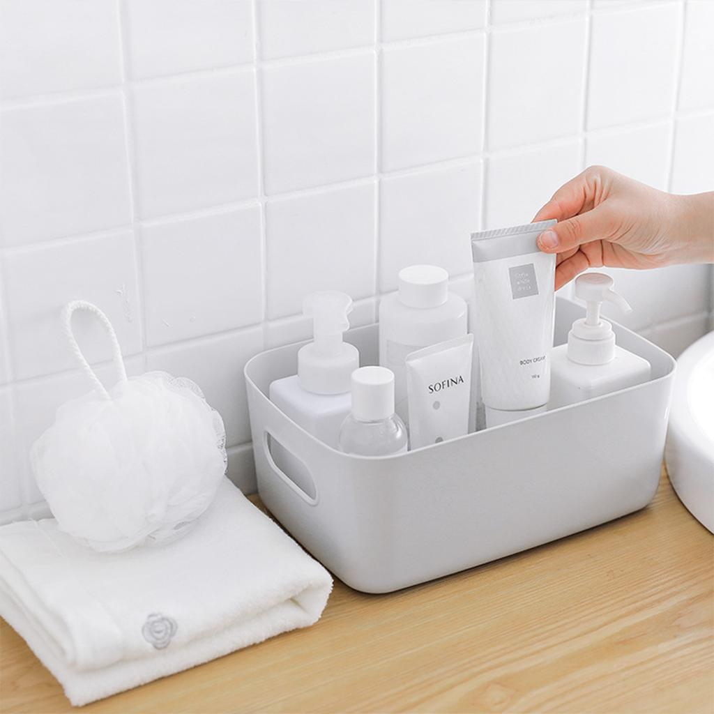 10pcs Large Capacity Bathroom Plastic Storage Box Household Sundries Organizing Toy Storage Basket Snack Desktop Organizer