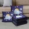 Custom Cartoon Plush Throw Pillow Blanket with Fleece Lining