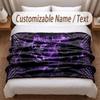 Skull Gothic Theme Soft Blanket Personalized Custom Name Text Print Warm Blanket Home Sofa Bedroom Decor
