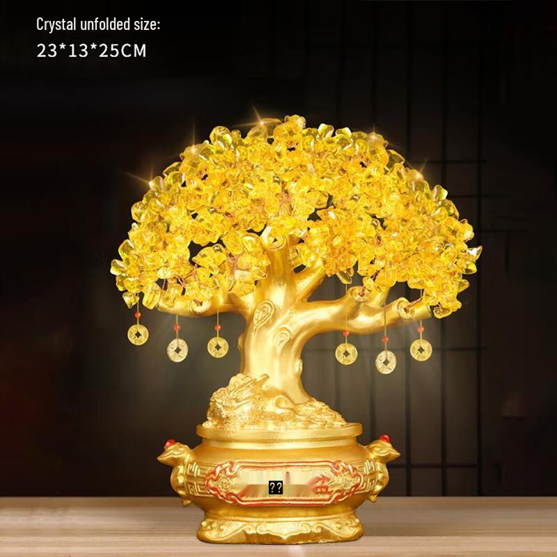 Желтое хрустальное денежное дерево