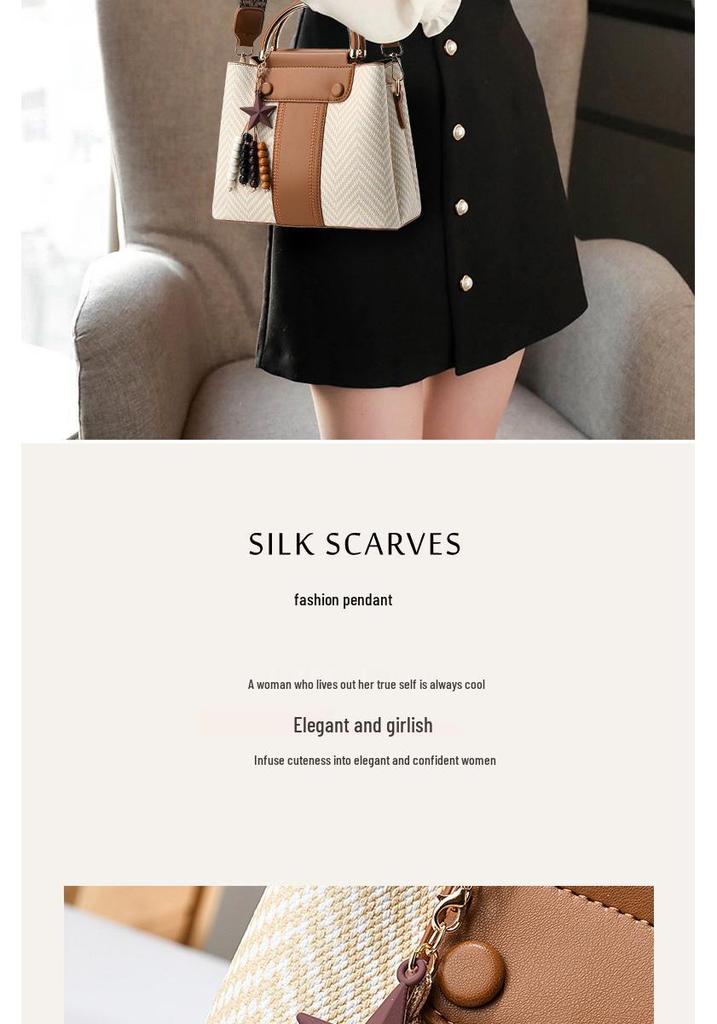 Women's Stylish Color Block Patchwork Shoulder Bag - 2026 Trendy Design, Large Capacity, Textured, Perfect for Commuting