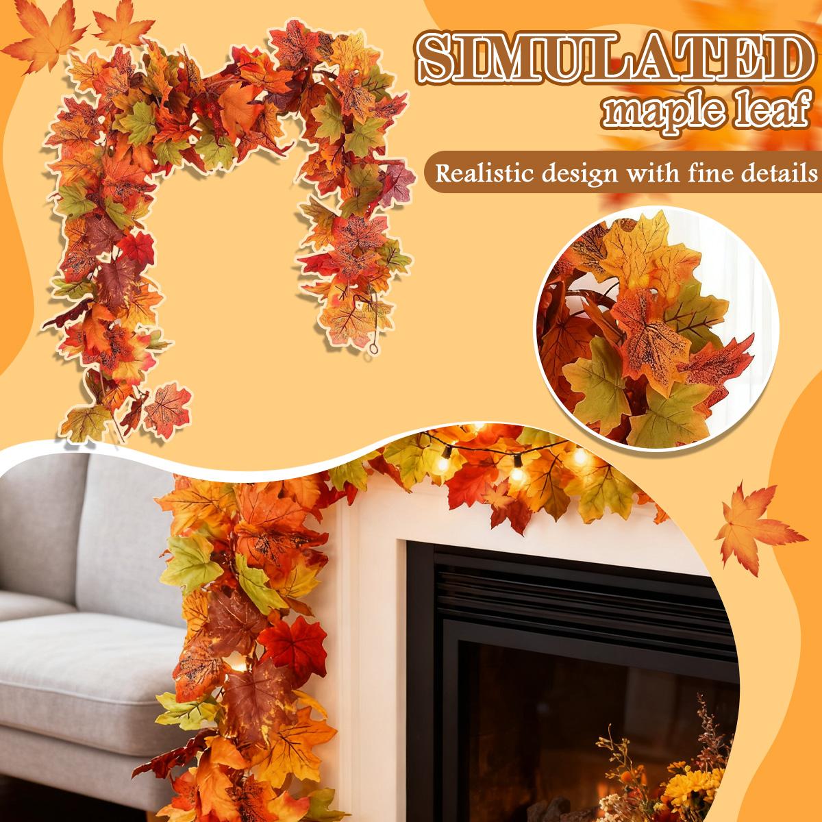 

Wreath Maple Leaf Wreath Maple Leaf Wreath Hanging Vine Wreath Artificial Leaf Wreath Thanksgiving Decoration One Size