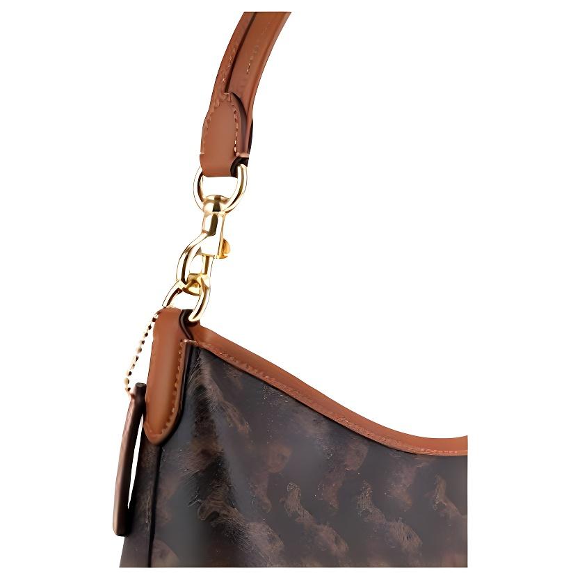 Coach Laurel 31 Classic Monogram Embossed Canvas Shoulder Bag Large Women Shoulder Bag Brown CBL85-IMS2K