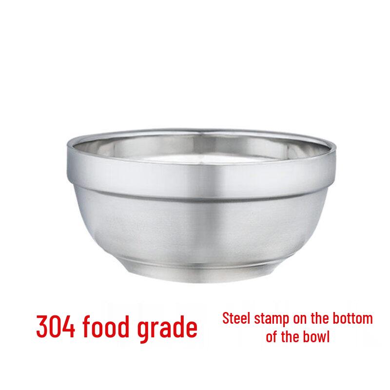 

304 Stainless Steel Double-Layer Commercial Soup & Noodle Bowl
