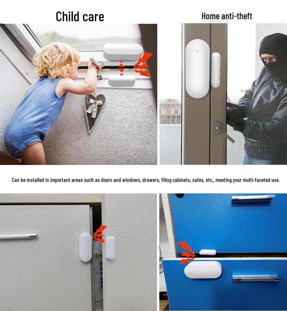 WiFi Graffiti Magnetic Door/Window Sensor: Smart Intrusion Detector & Remote Anti-theft Alarm