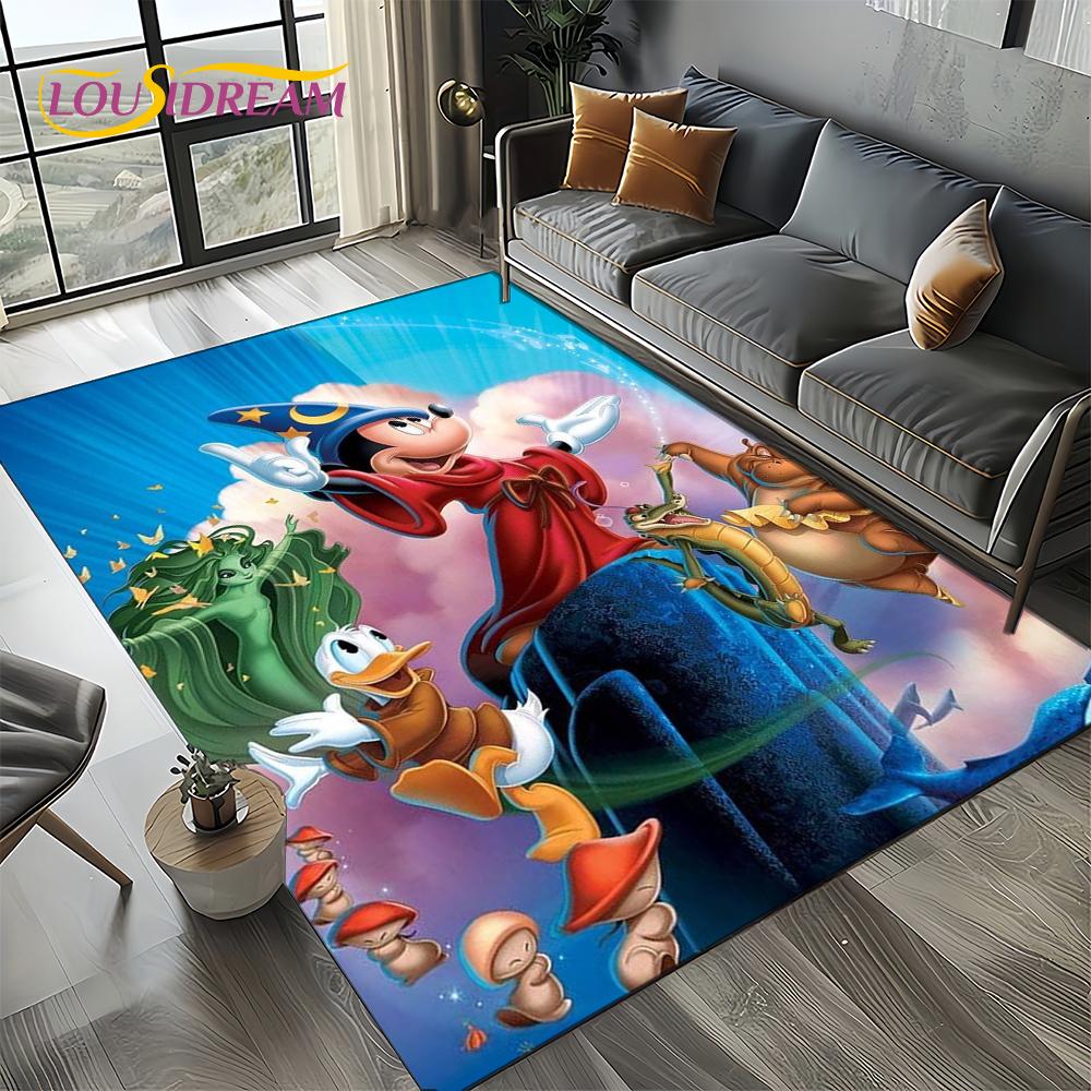 Mickey Minnie Mouse Donald Duck Cartoon Carpet Rug for Bedroom Living Room Home Sofa Decoration,kids Large Decor Floor Mat Gift