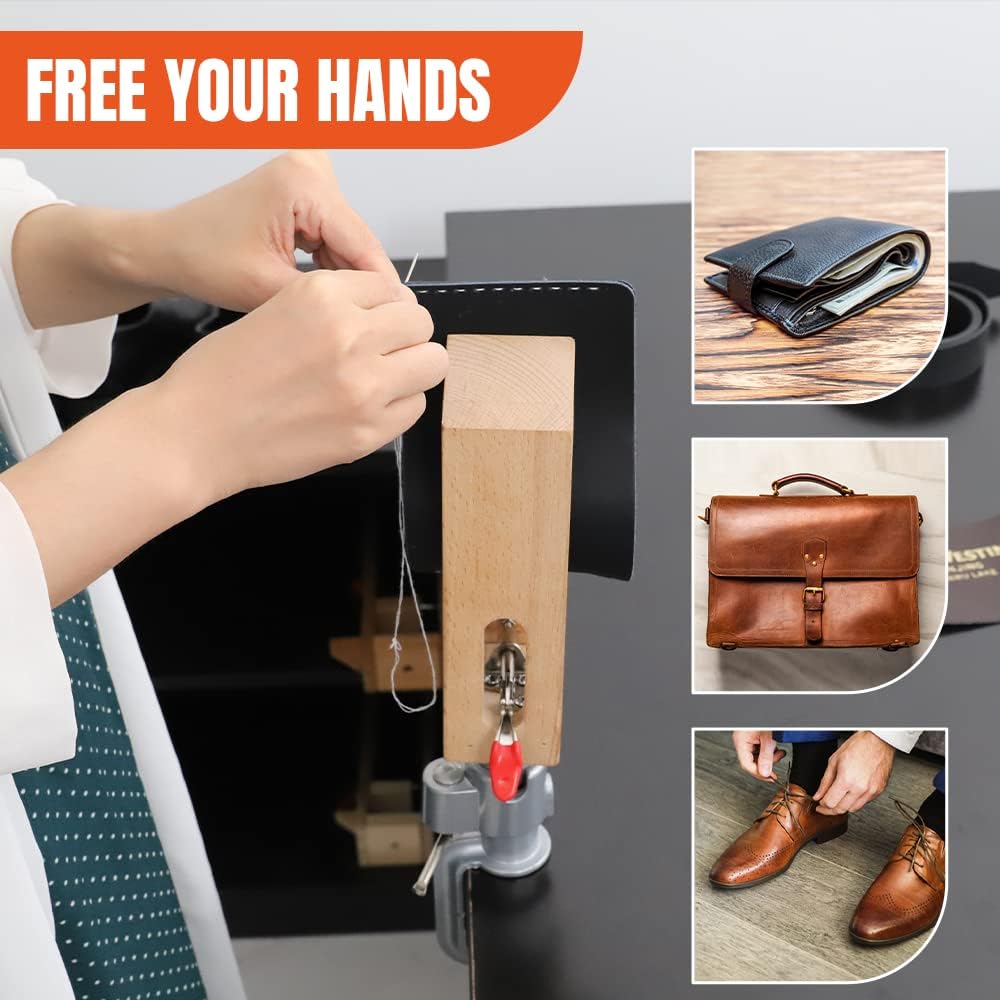 FASTTOBUY Leather Stitching Pony for DIY Hand Stitching Leather Clamping (Universal Rotating Pony)