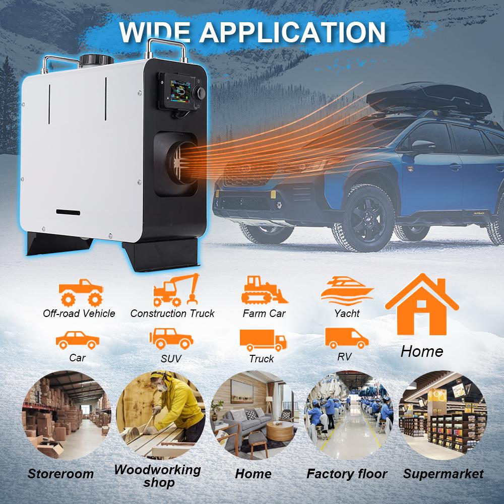 2/5/8KW Diesel Air Heater 12V24V220V Car Heater with Bluetooth Remote Control for Car Truck Boat RV Diesel Heater Accessory