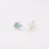 Aqua Chalcedony Gemstone 925 Sterling Silver Jewelry Handmade Stud Earring 0.44" EE-175-21