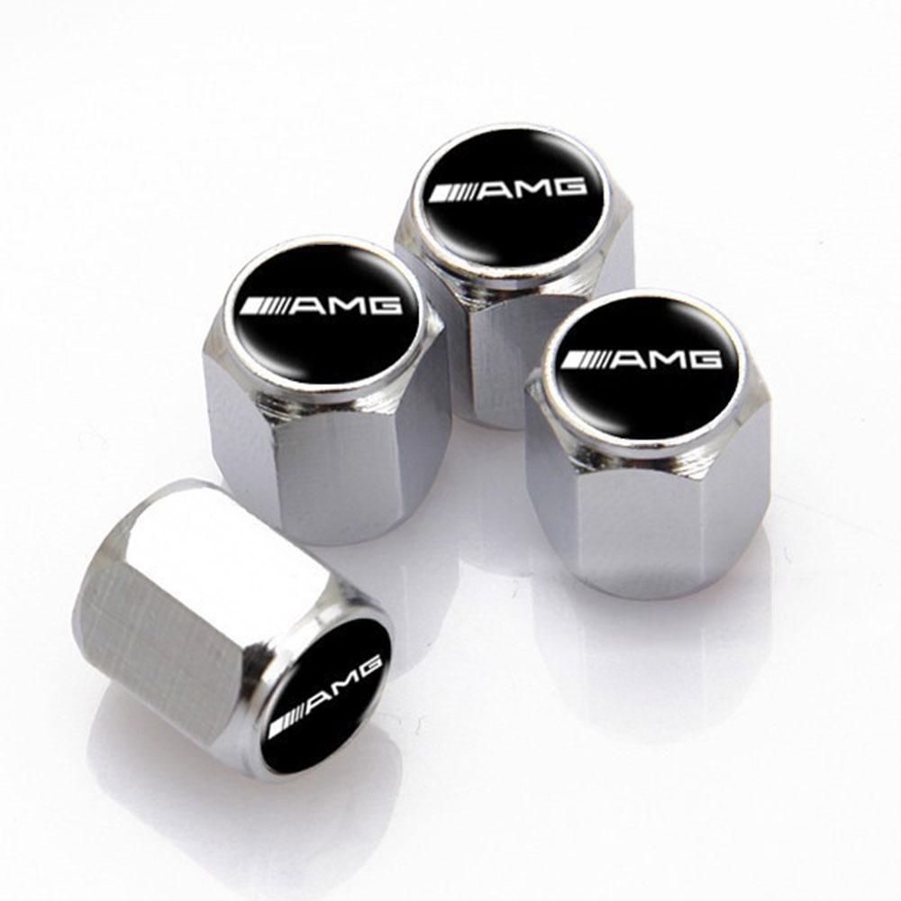 

4Pcs Wheels Rims Stem Air Tires Truck Bicycle Car Cover Tire Valve Caps Dust Caps For Mercedes Benz AMG A B C E S W204 W212 GLC