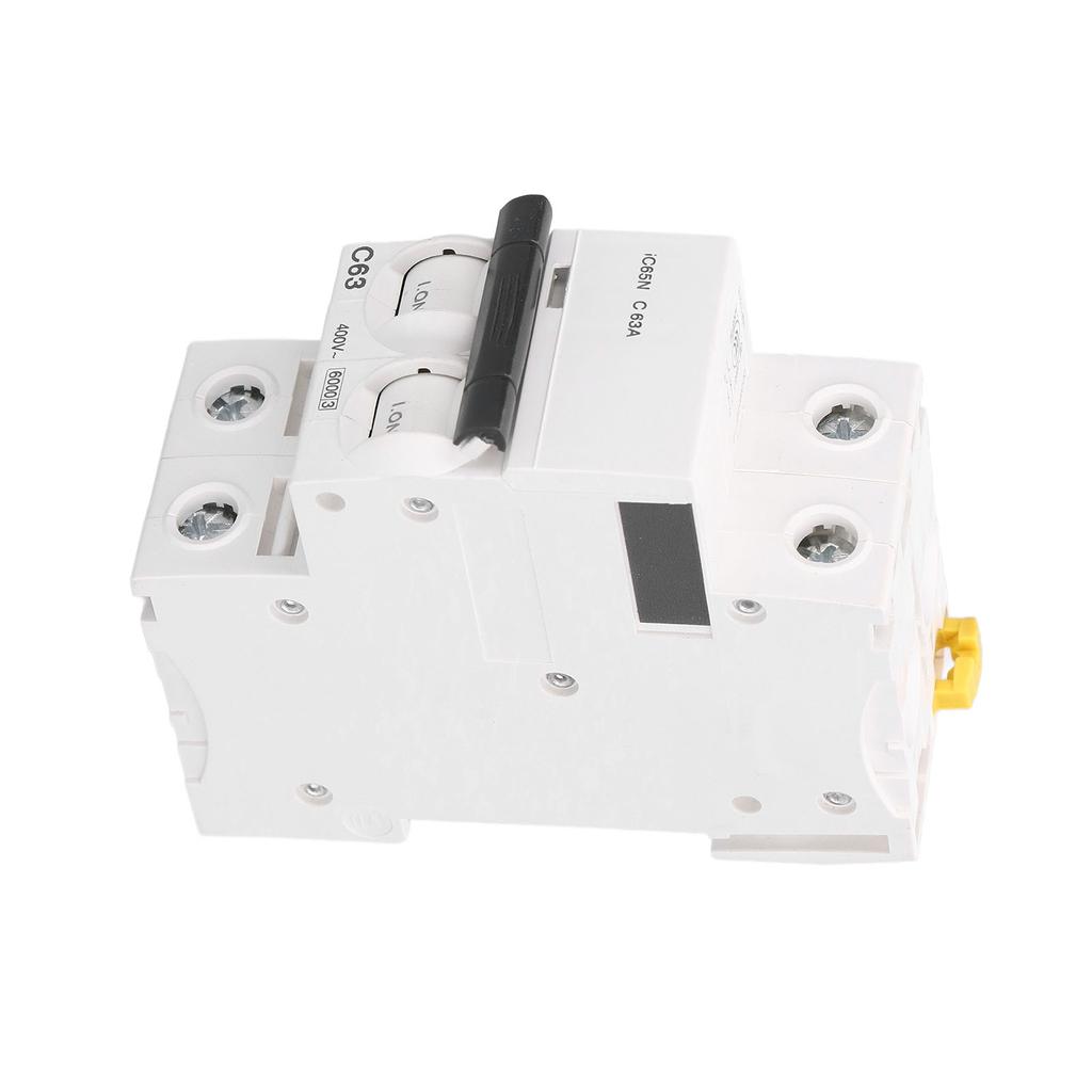Circuit Breaker 2P Low Voltage 6000A Breaking Capacity DIN Rail Mount 63A AC 400V