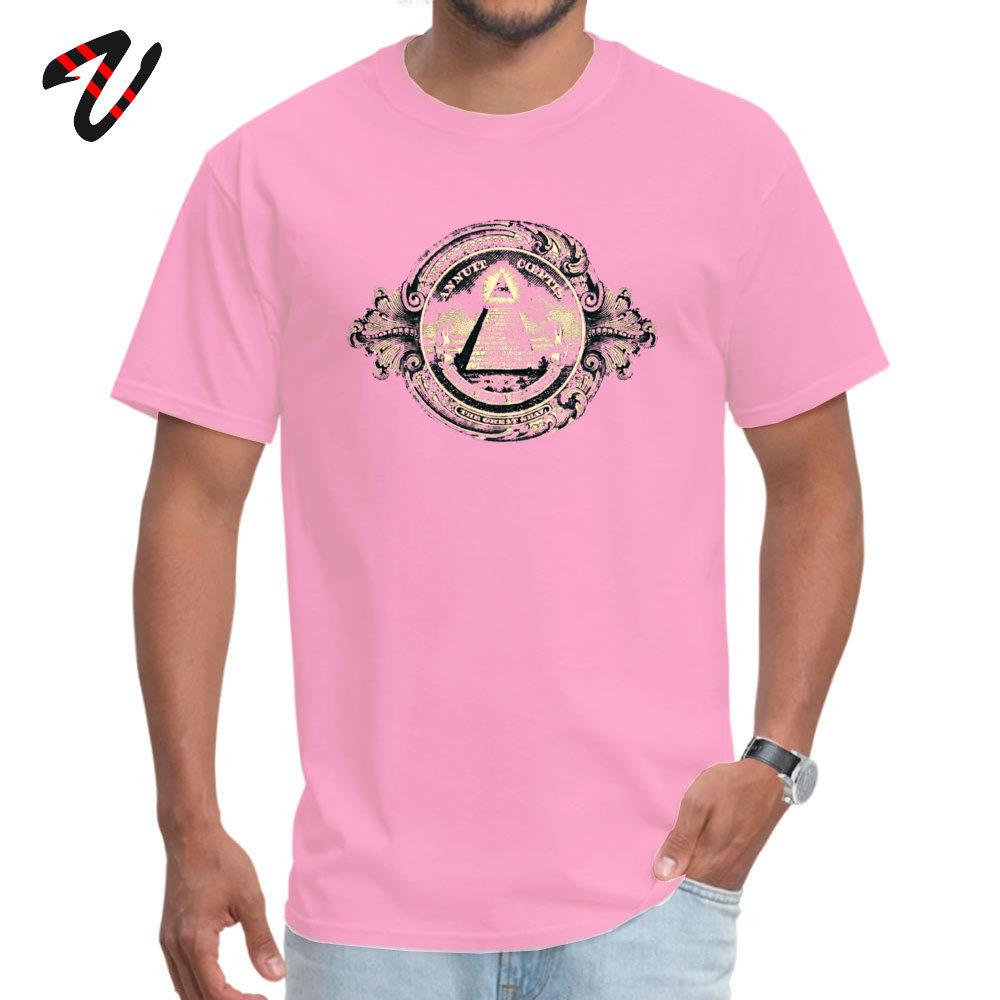 Oberteile Shirt Günstig O-Ausschnitt Individuell Kurzarm Laura Koi Mann T-Shirt Allsehendes Auge Pyramide Dollar Freimaurer Gott Bedrucktes T-Shirt