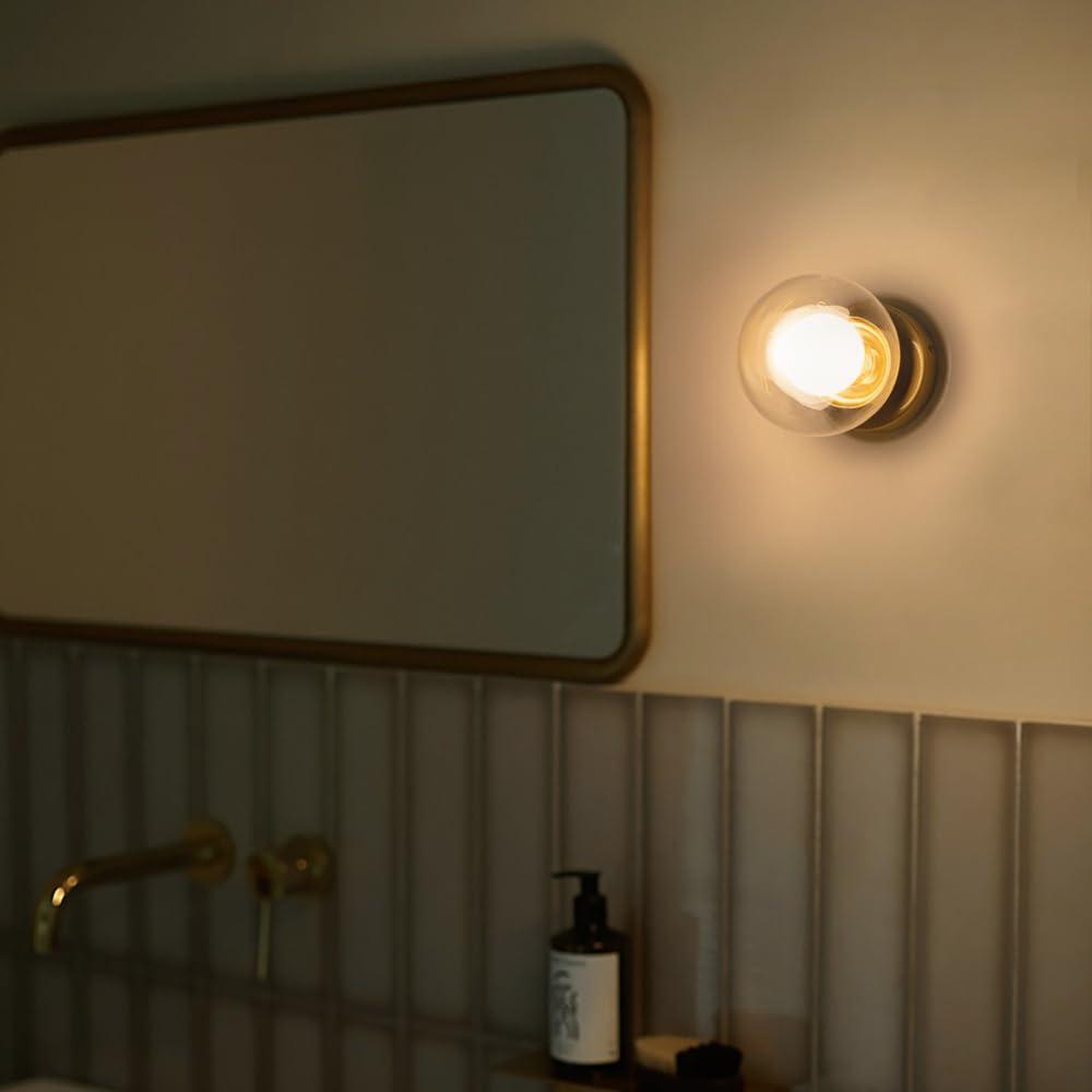 Single-Light Brass Bracket Light, Nordic Wall Lighting, Antique Style, Stylish, Simple, Suitable for Living Rooms, Kitchens, Living Rooms, Dining