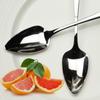 New 1pc Stainless Steel Fruit Spoons Long Handle Saw-tooth Scrape Spoon Fruit Vegetable Tools for Baby K