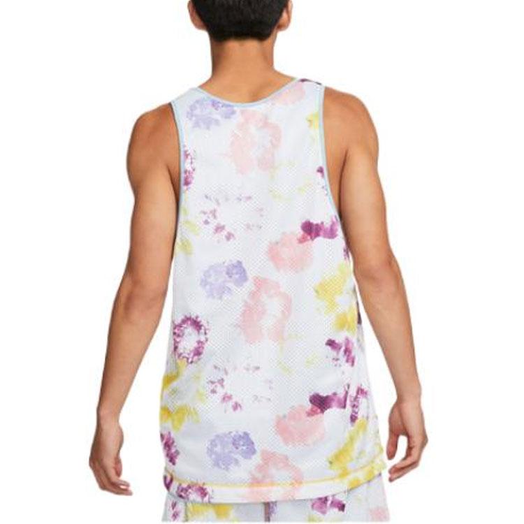 Nike Alphabet Colorblock Print Basketball Vest Men Tops Skateboard-Blue DH7434-709