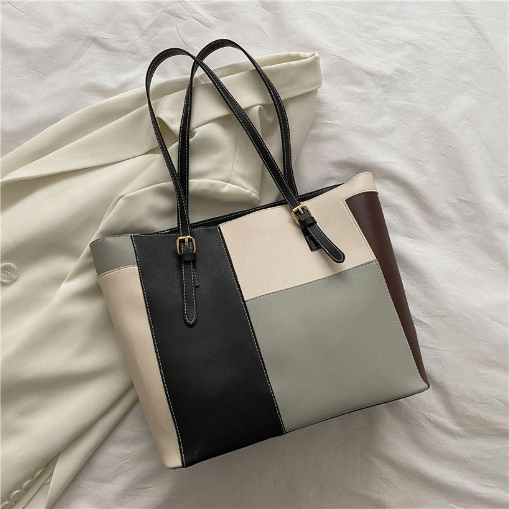 Модная сумка-тоут из искусственной кожи, легкая сумка, вместительная простая сумка через плечо для поездок на работу, женские сумки серый