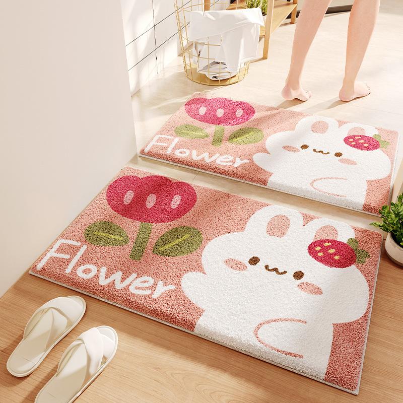 Absorbent Monster Bathroom Floor Mat Bathroom Floor Mat Imitation Cashmere Door Mat Non-slip Mat Household Bedroom Carpet Door Mat