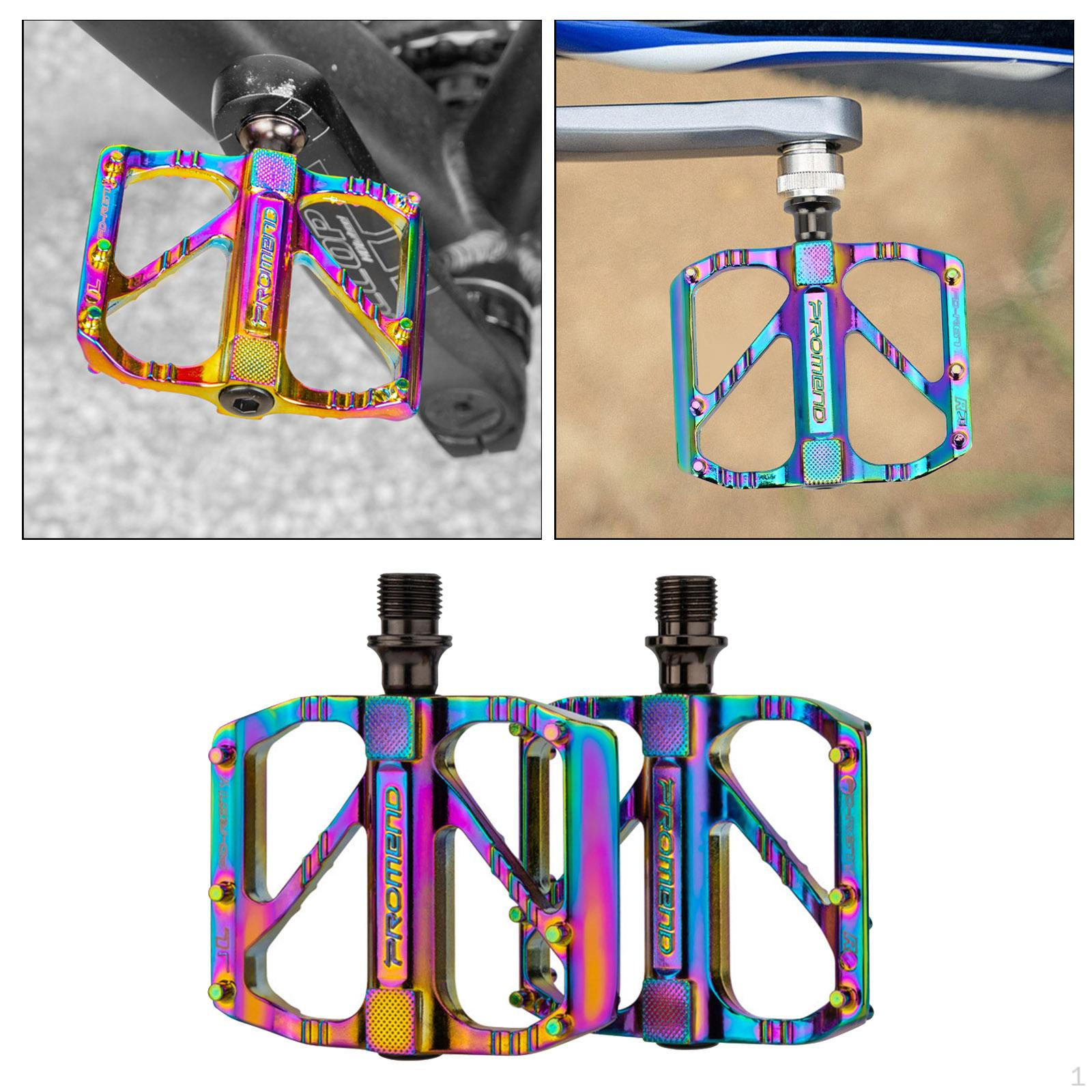 

Mountain Bike Pedals Colorful MTB Bicycle Flat Aluminum 9/16 3 Bearing Lightweight