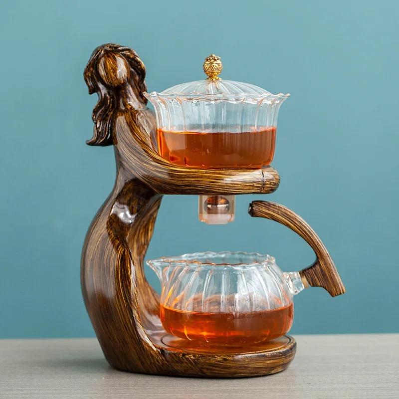 Heat-resistant Glass Teapot Holder Base Tea infusers Tea Ware Automatic Tea Set Tea Making  Kungfu Teapot Teacup