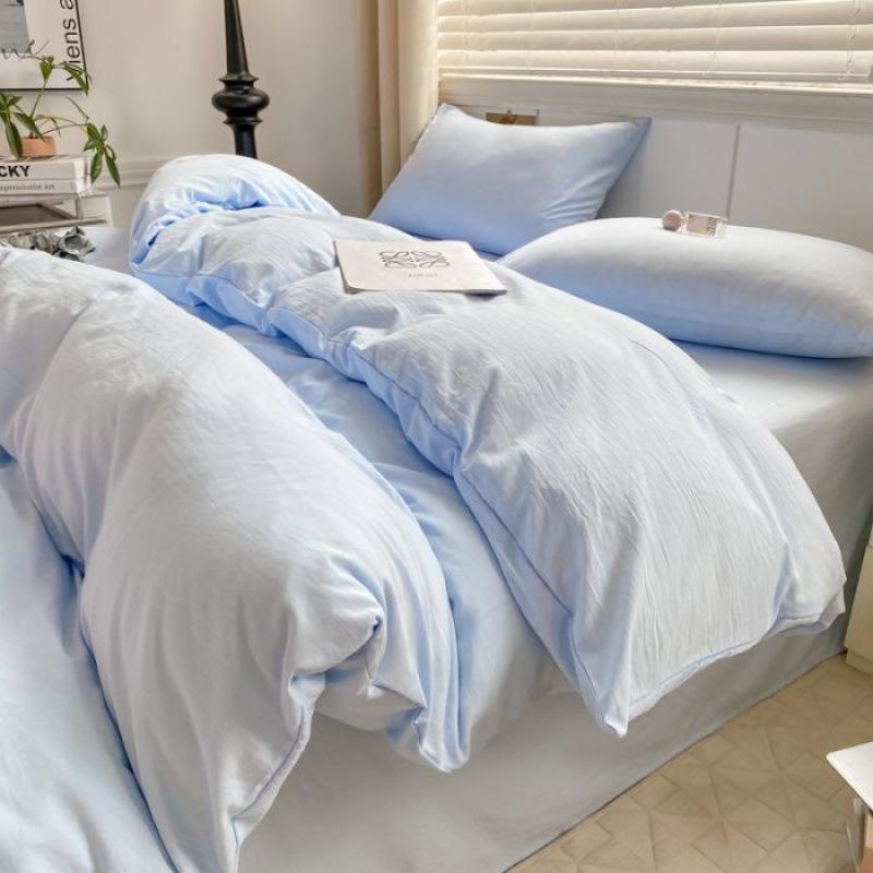 Class A Maternal And Infant Grade Super Soft Cloud Washed Cotton Four-Piece Set Thickened Bed Sheet Dormitory 3Pcs Set Bedding Quilt Cover