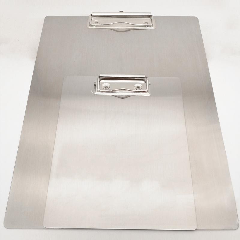 A4 Clip Board Stainless Steel Writing Pad Folder Paper Office Supplies Organizer Clipboard Storage Box Document Pad Paper Holder