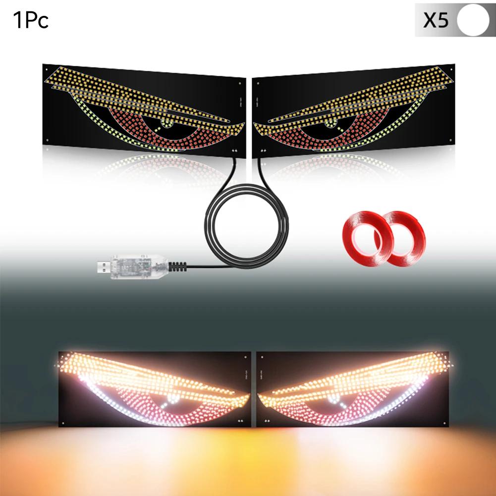 Universal LED Devil's Eye Light Car Front Rear Window Warning Light Red Devil Eye Atmosphere Light Driving Safety Lamp 2Pcs/set