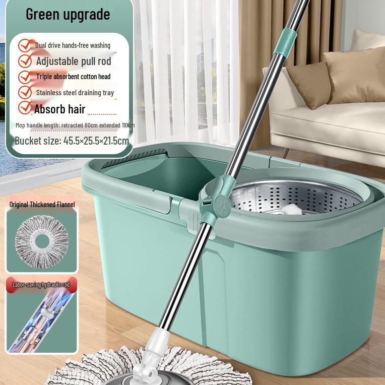 

Швабра з подвійним приводом, що не потребує рук: Очищення одним рухом з одним відром