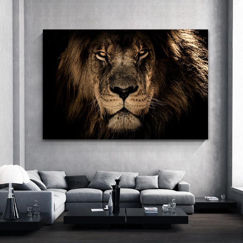 Afrykańskie lwy obraz na płótnie Wall Art dzikie zwierzęta plakaty i druki Cuadros Lion zdjęcia do dekoracji salonu Mural