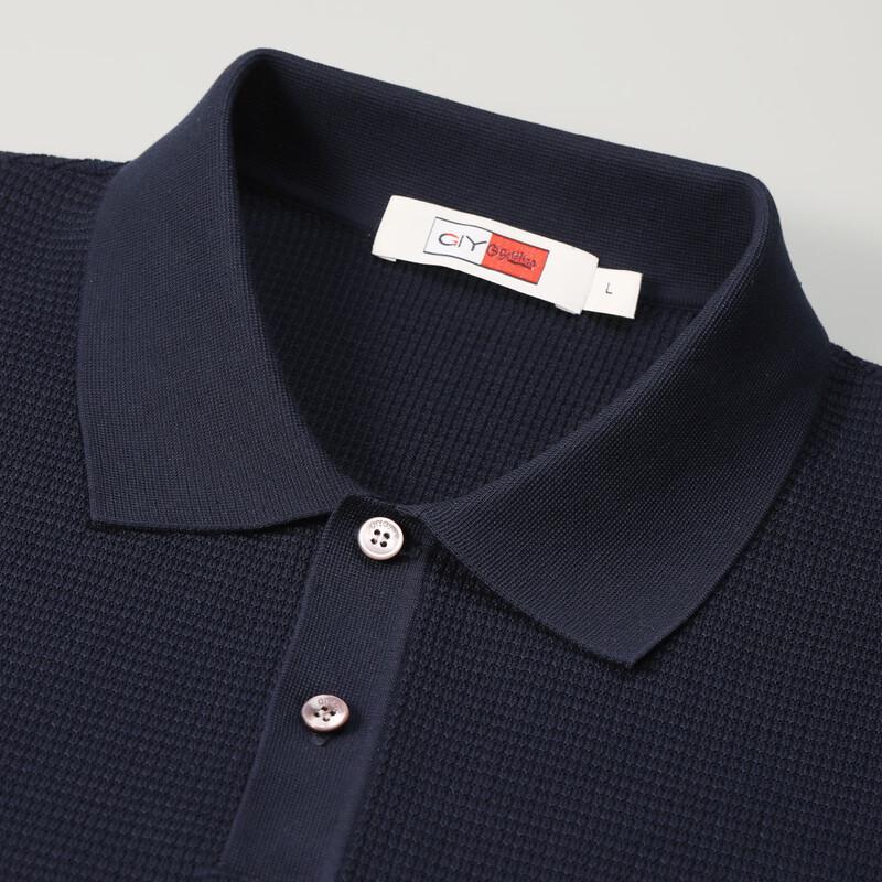 Goldlion Men's Mulberry Silk Blend Short Sleeve Polo Shirt