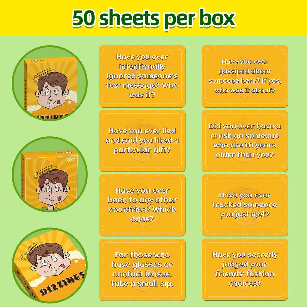 Dizziness Challenge Card Games for Adults Party Icebreaker Truth and Dare Game for Couples Date Night Social Gatherings Game Nights