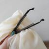 French Elegant Banana Clip with Mesh Bow for Women