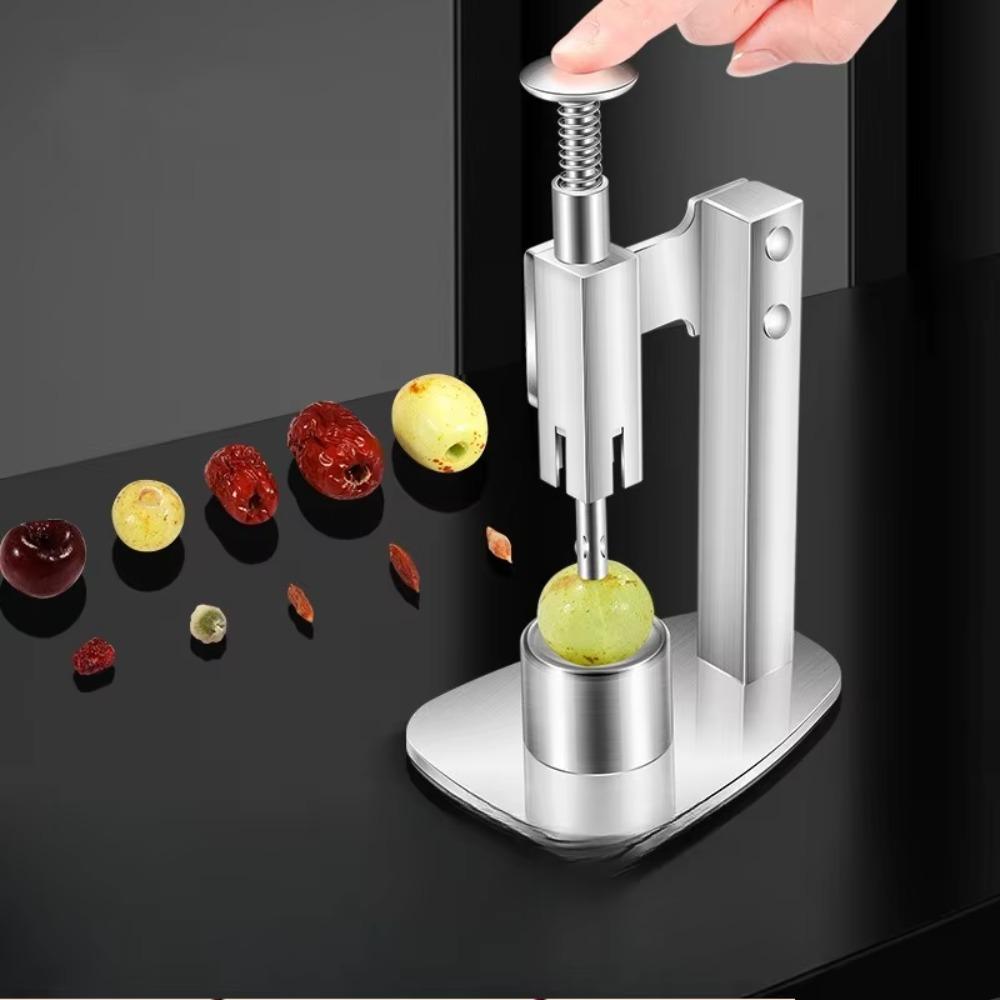 Labor-Saving Stainless Steel Red Dates Corer Press Type Cherry Pitter Olive Core Remover Plum