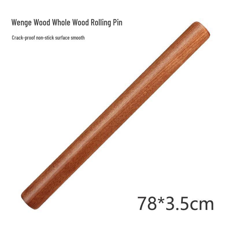 Large Household Wenge Wood Rolling Pin Set 78cm Length, 3.5cm Diameter