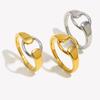 E.B.belle Mixfarbe Minimalistischer Stil Spleißkreisring Stapelbarer Schmuck 316L Edelstahl 18 Karat Gold Charm Hypoallergen