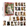 Cat Advent Calendar 24 Days Countdown 2D Acrylic Kitten Ornaments Christmas Tree Decor Holiday Home Car Charm Gift for Cat Lover