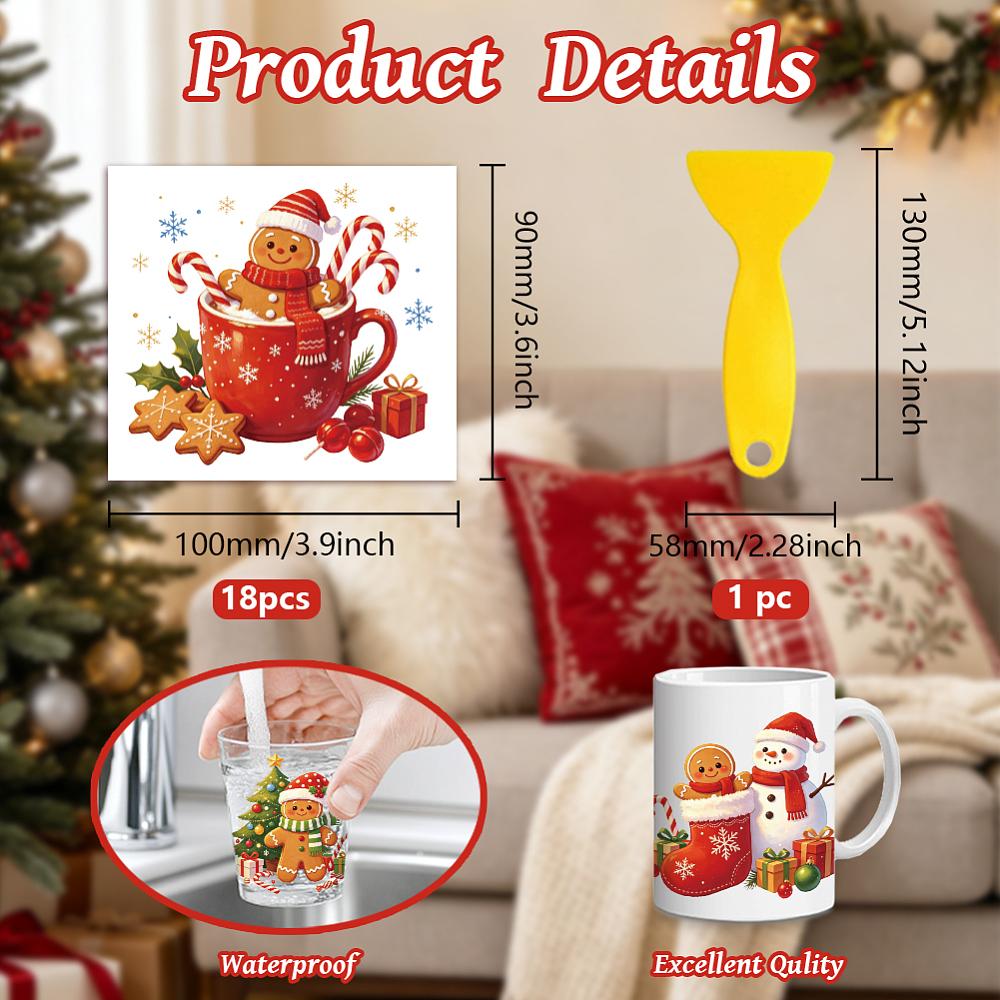 18Pcs Plastic Silhouette Paper for Lighting Decoration Paper Cut Light Box Gingerbread Man 100x90mm