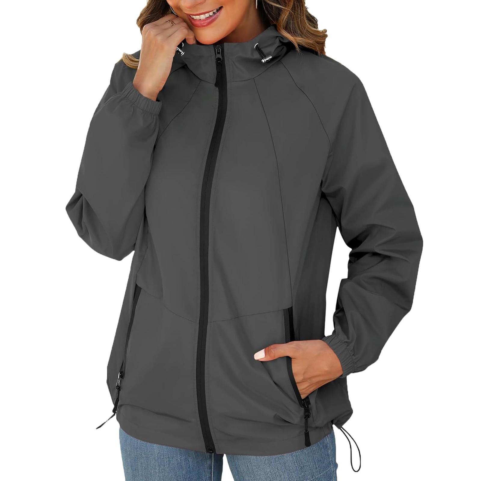 

Женская однотонная повседневная куртка с капюшоном для улицы, тонкая куртка XL